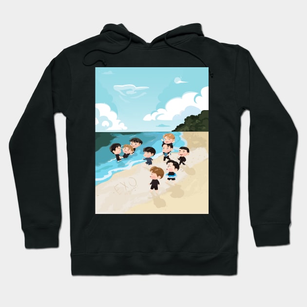 EXO by the beach Hoodie by maryeaahh